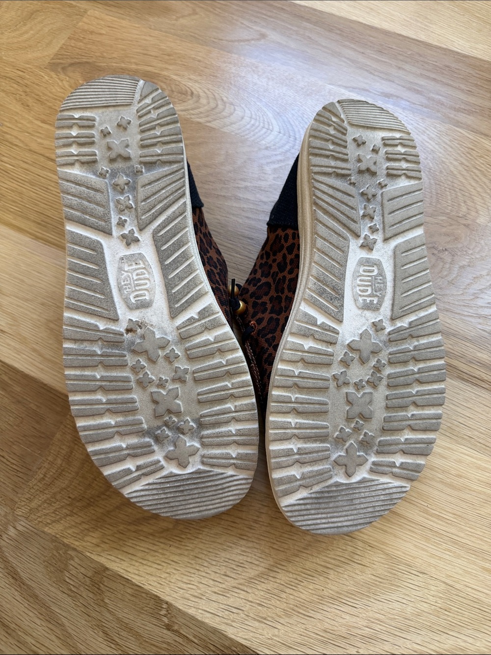 Hey Dude Woman’s Leopard Print Slip-Ons in Brown and Black - Picture 11 of 11